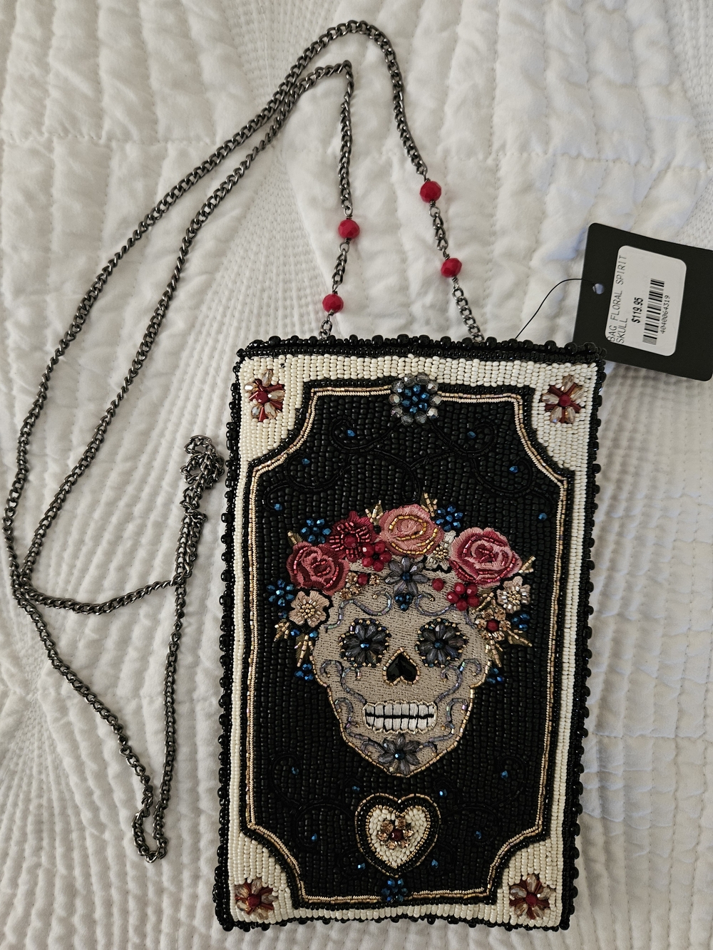 Mary Frances Day Of The Dead Skull Crossbody Bag NWT